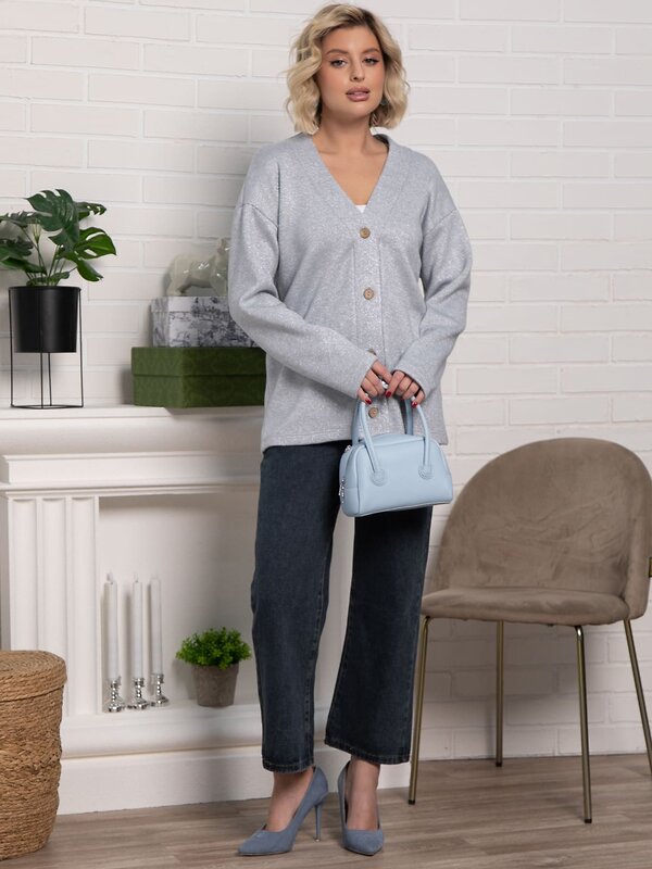 LT Collection Кардиган 588269 Б15254-45М серо-голубой