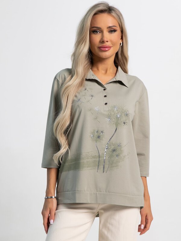 LT Collection Блуза 588274 Б15309-18М оливковый