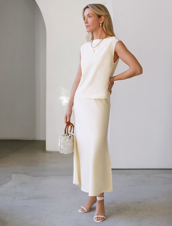 VILATTE Юбка 588323 D26.208 натуральный белый