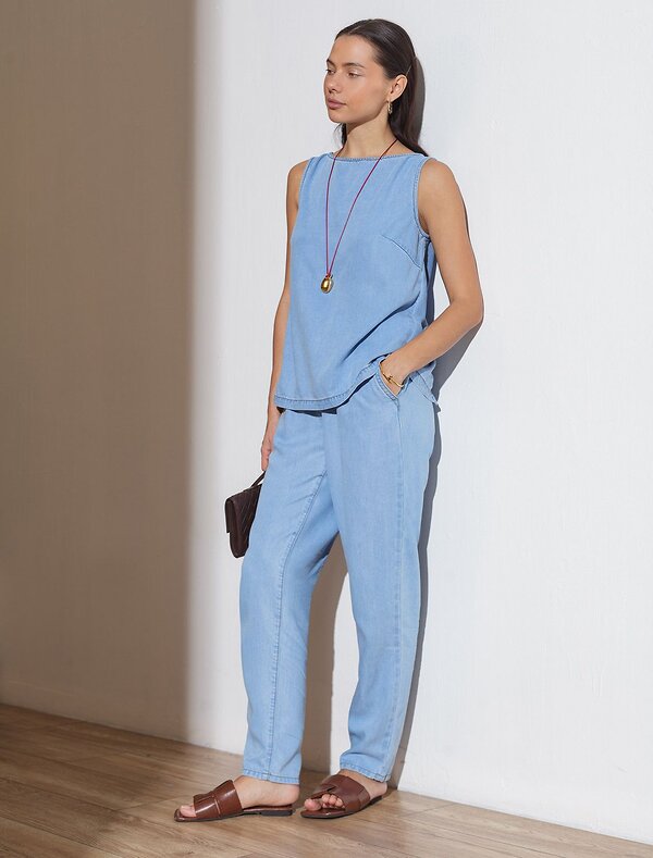 VILATTE Брюки 588345 D54.257 светло-голубой