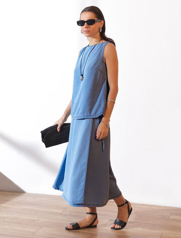 VILATTE Юбка 588347 D56.127 светло-синий