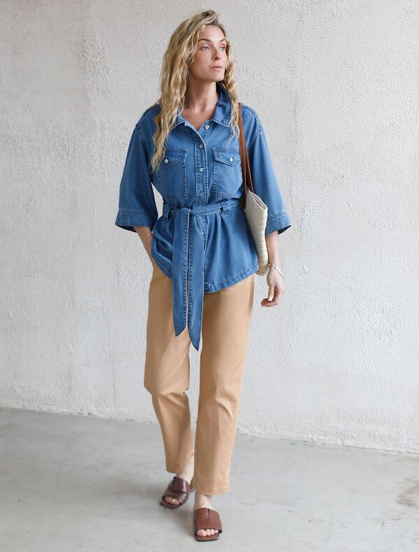 VILATTE Блузка 588351 D59.020 светло-синий