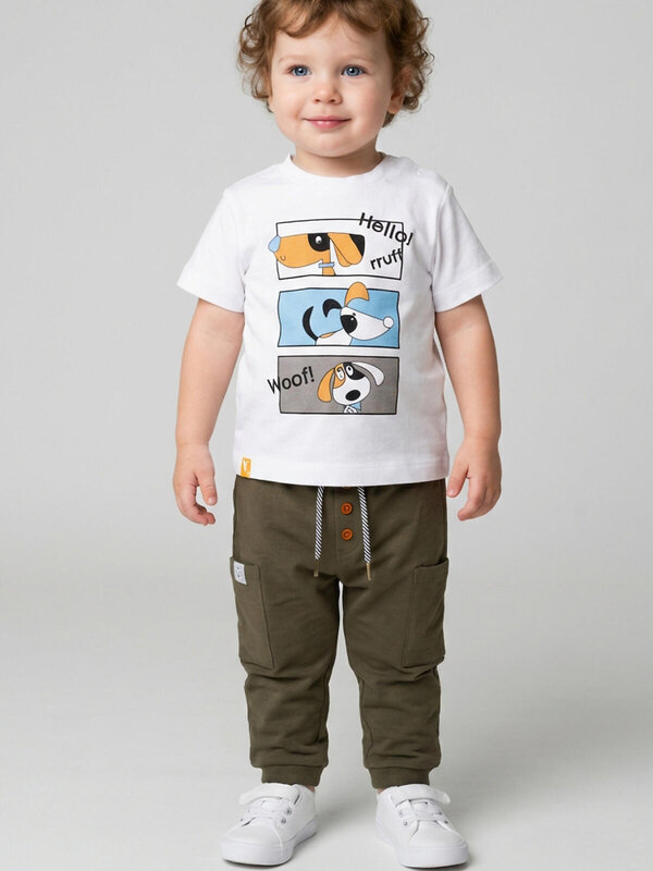 PLAYTODAY Брюки 588474 12613028 темно-зеленый,светло-зеленый