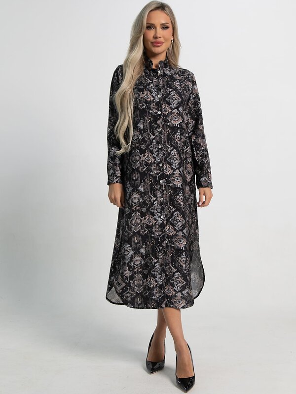 LT Collection Платье-рубашка 588481 П15483-10М черный