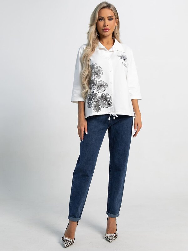 LT Collection Блуза 588492 Б15424-18М белый