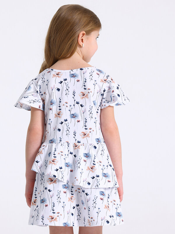 Апрель Платье 588617 1ДПК5104804н нежные цветы на белом