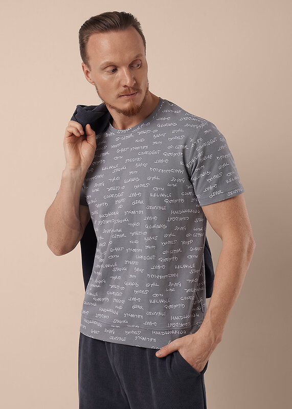 CLEVER Футболка 588679 562475/13зн серый/белый