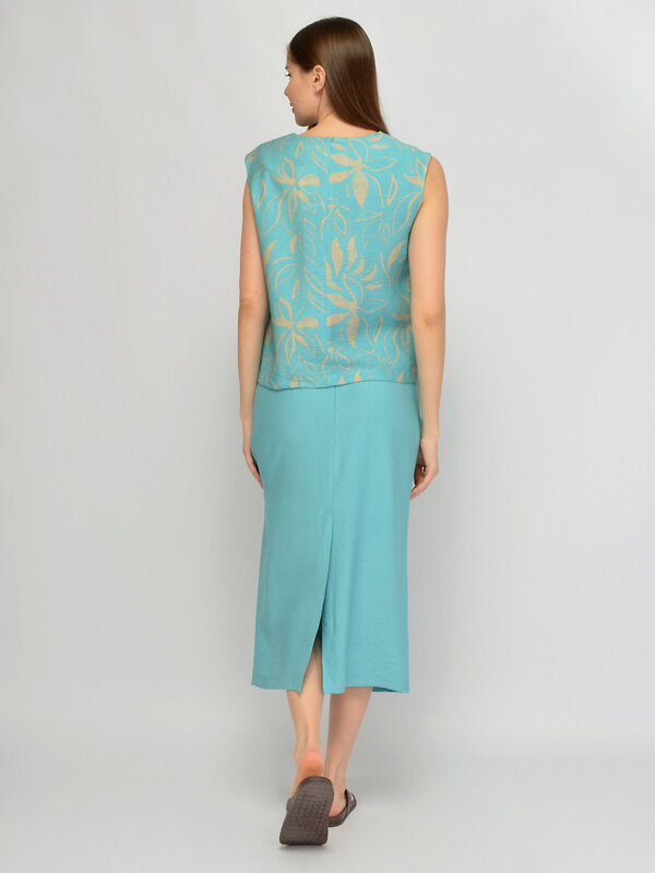 VISERDI Блузка 588713 10462-брз 156785 бирюзово-бежевый