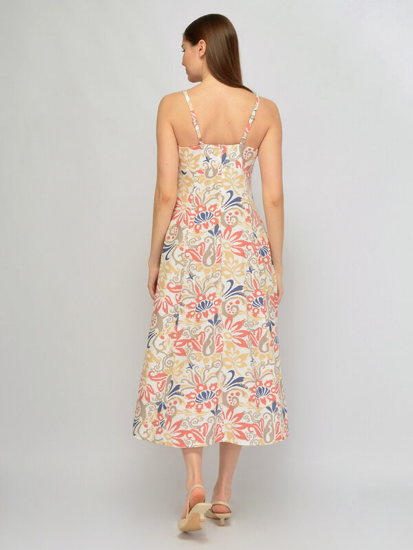 VISERDI Платье 588722 10467-свз 4561535 Белый,бежевый,горчичный коралловый,синий