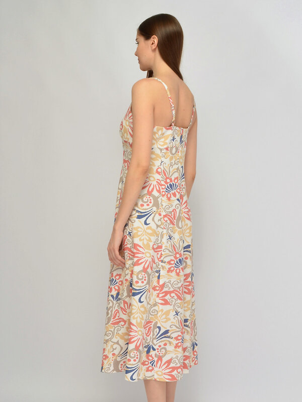 VISERDI Платье 588722 10467-свз 4561535 Белый,бежевый,горчичный коралловый,синий