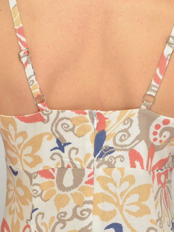 VISERDI Платье 588722 10467-свз 4561535 Белый,бежевый,горчичный коралловый,синий