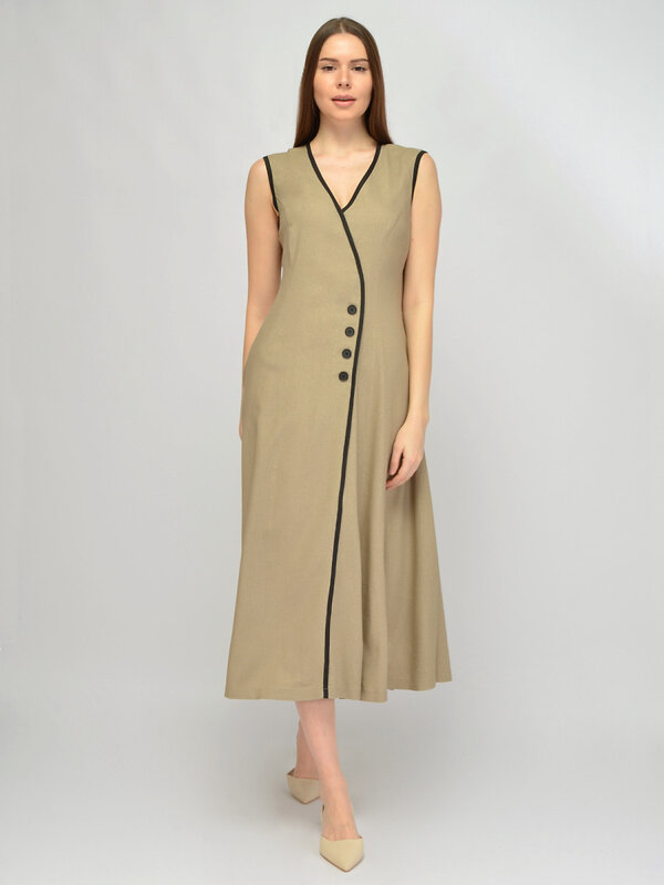 VISERDI Платье 588725 10468-беж 4561675 бежевый, черный