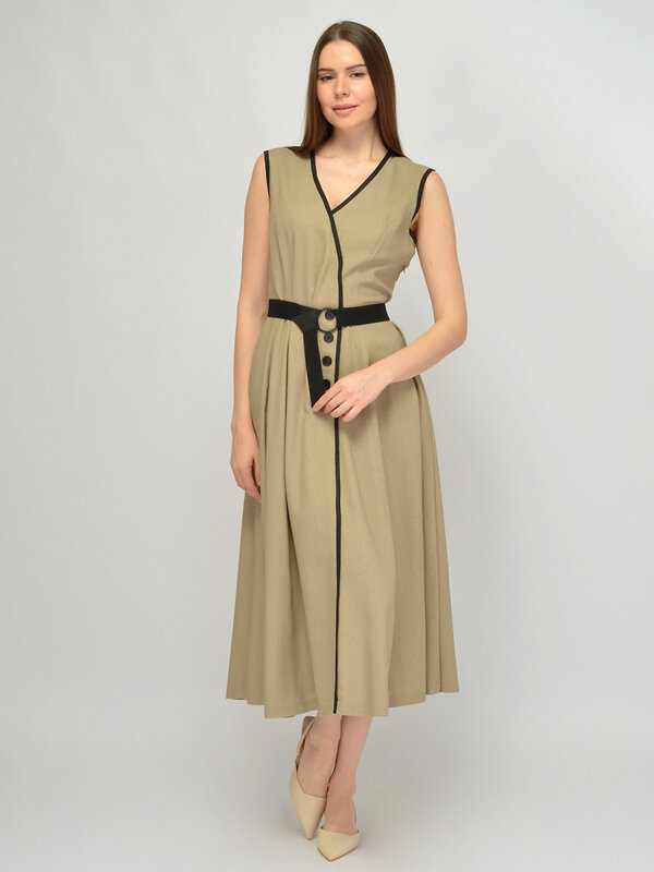 VISERDI Платье 588725 10468-беж 4561675 бежевый, черный