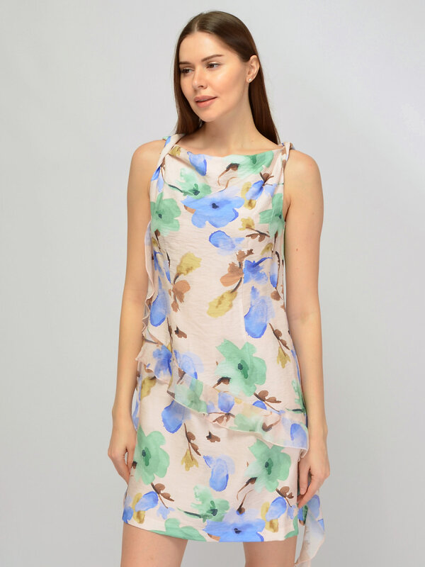 VISERDI Платье 588731 10474-цвр 456990 светло-розовый,голубой,бирюзовый