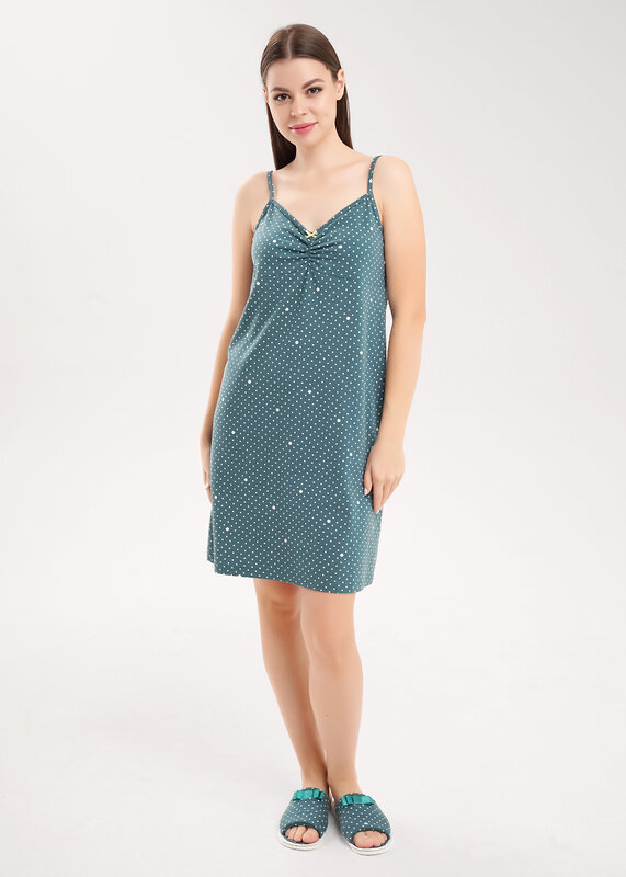 CLEVER Сорочка 588782 LS26-1225 т.зелёный/молочный