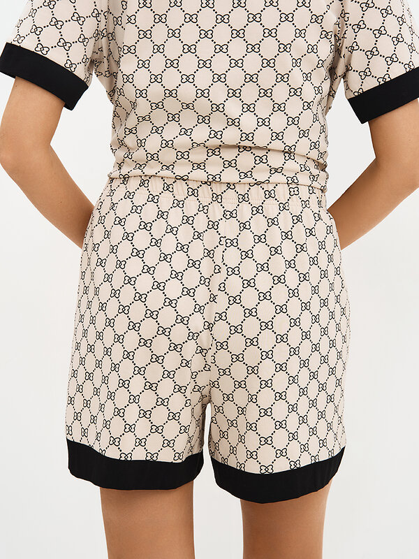 Omsa Пижама 588813 OmD 0240D ALTA MODA Пижама принт. женская (Рубашка кор.рукав+Шорты), CO Beige (Бежевый)