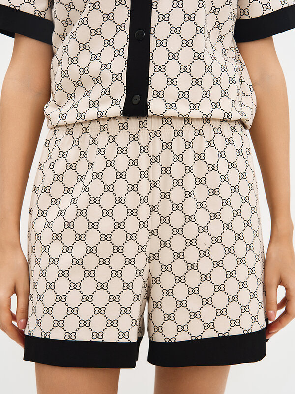 Omsa Пижама 588813 OmD 0240D ALTA MODA Пижама принт. женская (Рубашка кор.рукав+Шорты), CO Beige (Бежевый)