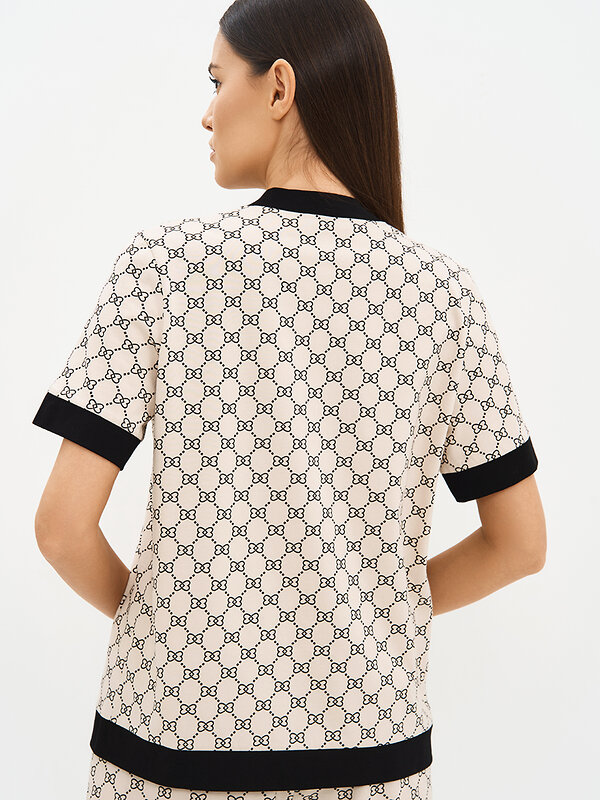 Omsa Пижама 588813 OmD 0240D ALTA MODA Пижама принт. женская (Рубашка кор.рукав+Шорты), CO Beige (Бежевый)