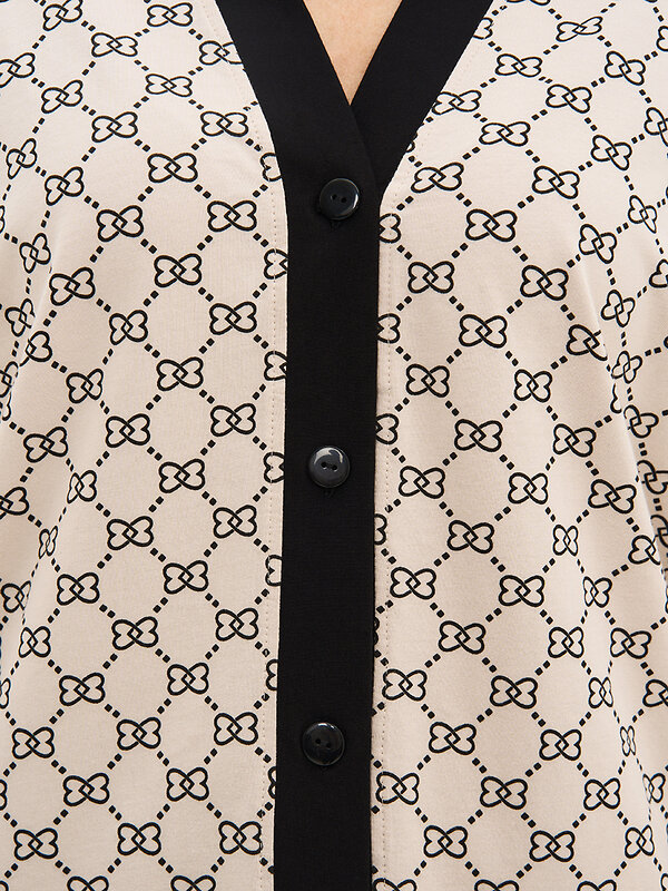 Omsa Пижама 588814 OmD 0232D ALTA MODA Пижама принт. женская (Рубашка+Брюки прямые), CO Beige (Бежевый)