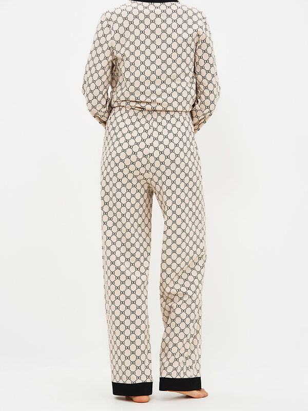 Omsa Пижама 588814 OmD 0232D ALTA MODA Пижама принт. женская (Рубашка+Брюки прямые), CO Beige (Бежевый)