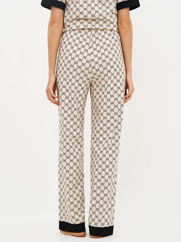 Omsa Пижама 588816 OmD 0244D ALTA MODA Пижама принт. жен. (Рубашка кор.рукав+Брюки прямые), CO Beige (Бежевый)