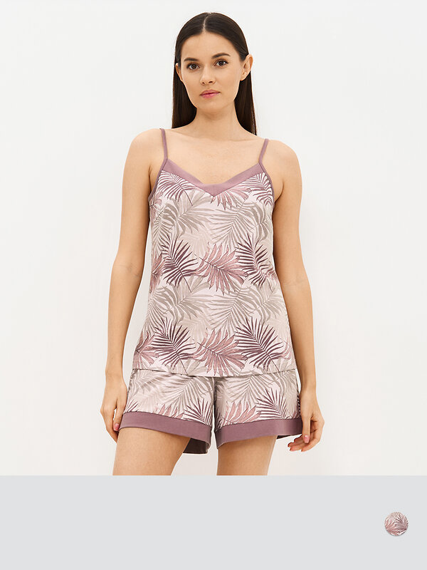 Omsa Пижама 588817 OmD 0222D SELVATICA Пижама принт. женская (Топ+Шорты), CO Rosa Cashmere (Розовый)