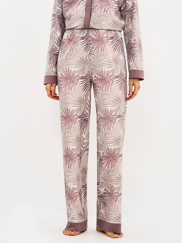 Omsa Пижама 588818 OmD 0232D SELVATICA Пижама принт. женская (Рубашка+Брюки прямые), CO Rosa Cashmere (Розовый)