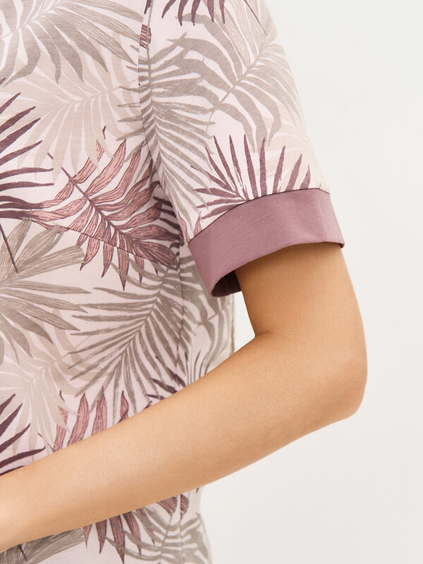 Omsa Пижама 588819 OmD 0240D SELVATICA Пижама принт. женская (Рубашка кор.рукав+Шорты), CO Rosa Cashmere (Розовый)