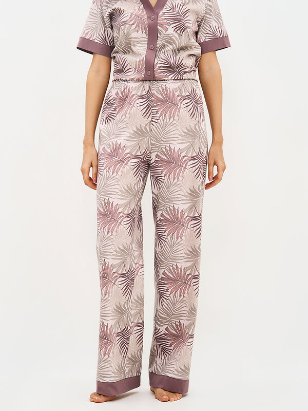 Omsa Пижама 588820 OmD 0244D SELVATICA Пижама принт. жен.(Рубашка кор.рукав+Брюки прямые), CO Rosa Cashmere (Розовый)