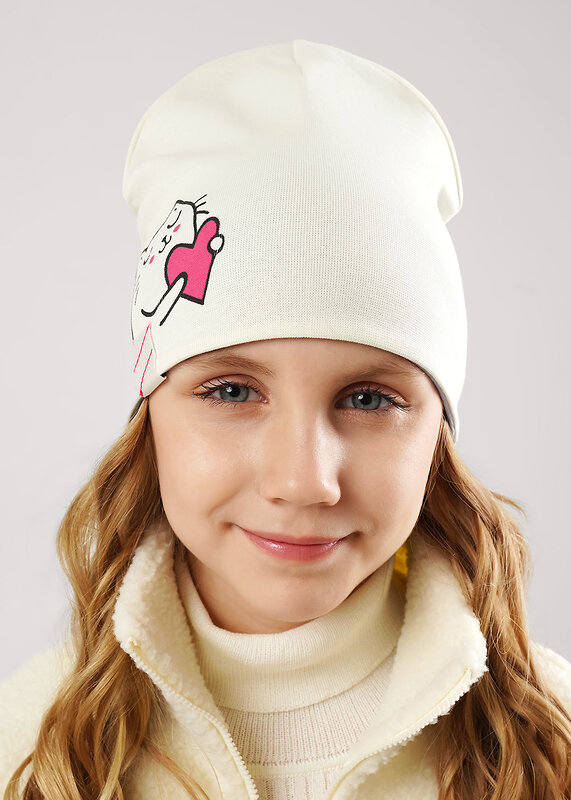 CLEVER Шапка 588914 567374рп молочный/св.сиреневый