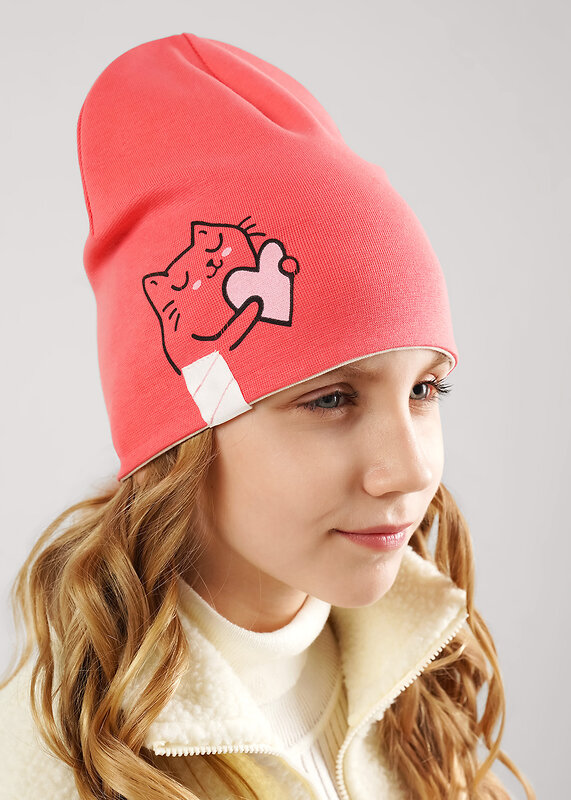 CLEVER Шапка 588952 567374рп св.красный/молочный