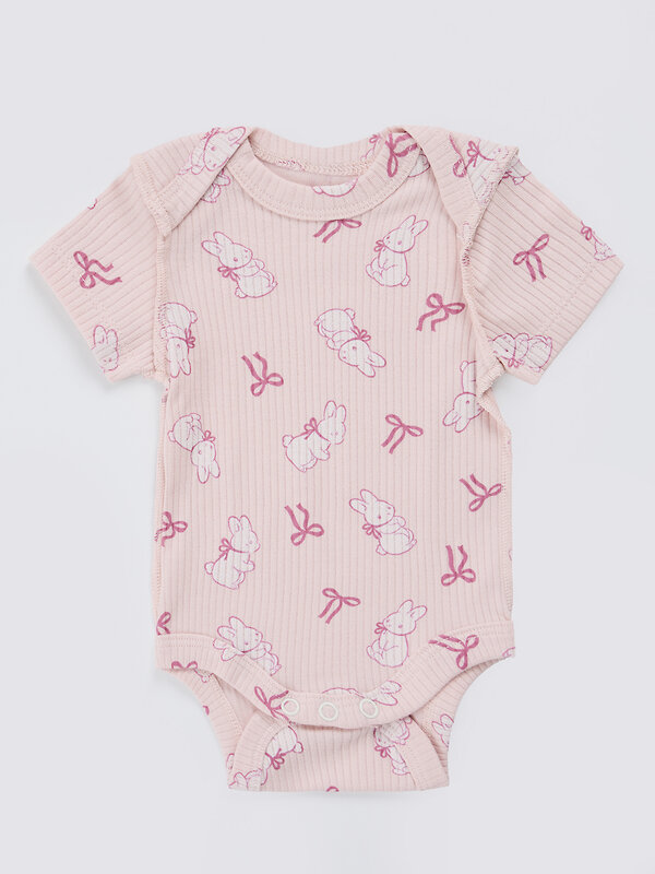 MARK FORMELLE Боди детское 588990 13015-1-2 молочный +бантики и зайки на розовом