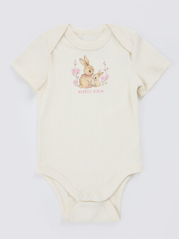 MARK FORMELLE Боди детское 588991 13015-2 молочный +бантики и зайки на розовом