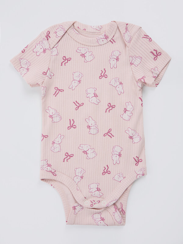 MARK FORMELLE Боди детское 588991 13015-2 молочный +бантики и зайки на розовом