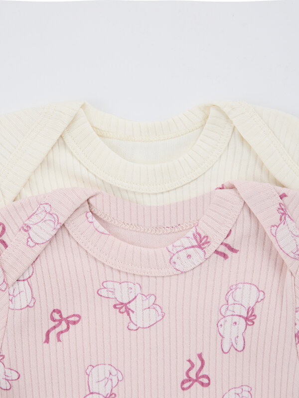 MARK FORMELLE Боди детское 588991 13015-2 молочный +бантики и зайки на розовом