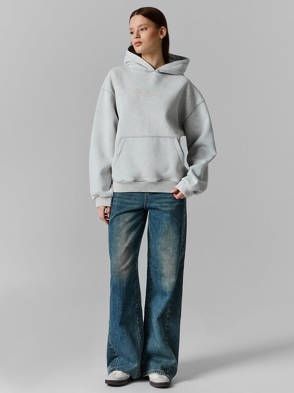 MARK FORMELLE Худи 589185 122524 ACID WASH пепельный +печать