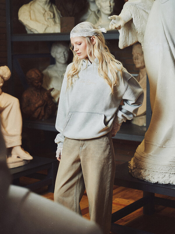 MARK FORMELLE Худи 589185 122524 ACID WASH пепельный +печать