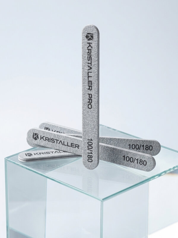 Kristaller Пилка маникюрная на деревянной основе тонкая, 100/180 грит, 13 см, 50 шт. 589372 28329 