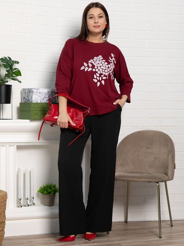 LT Collection Блуза 589421 Б15383-24М бордовый