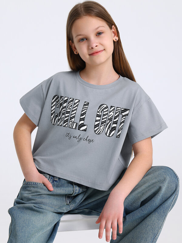 Апрель Футболка 589514 1ДДФК4696001 серый