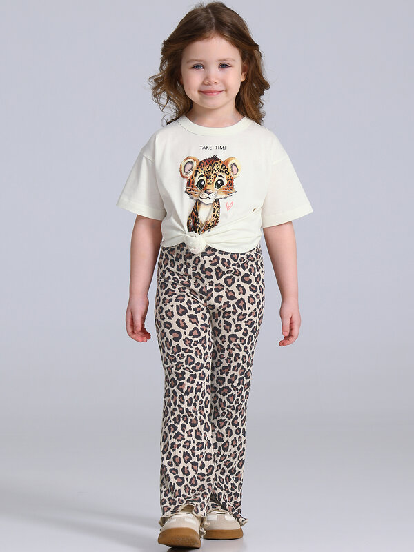 Апрель Брюки 589521 1ДББ5126223н коричневый леопард на бежевом