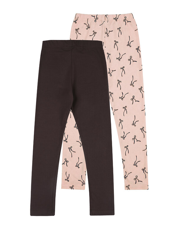 Апрель Легинсы 589522 2ДРЛ5821804н темно-коричневый+черные бантики на бежевом