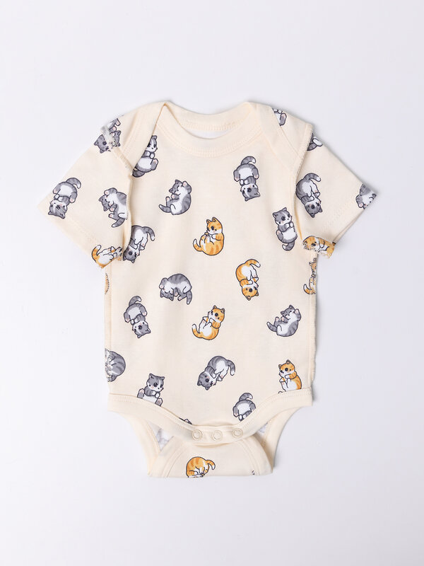 MARK FORMELLE Боди детское 589582 13015-1-2 котики на слив. масле +полоска на слив. масле