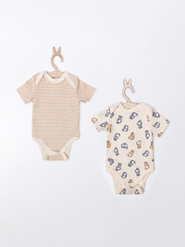 MARK FORMELLE Боди детское 589583 13015-2 котики на слив. масле +полоска на слив. масле