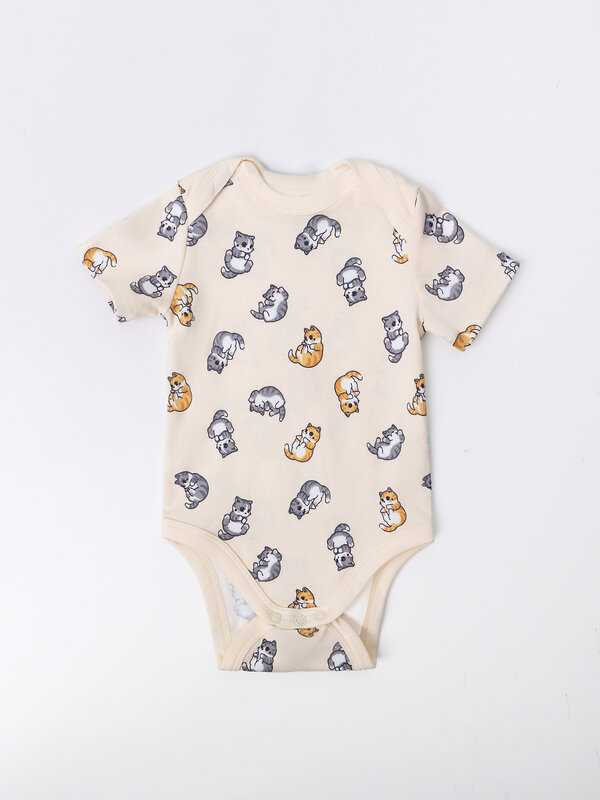 MARK FORMELLE Боди детское 589583 13015-2 котики на слив. масле +полоска на слив. масле