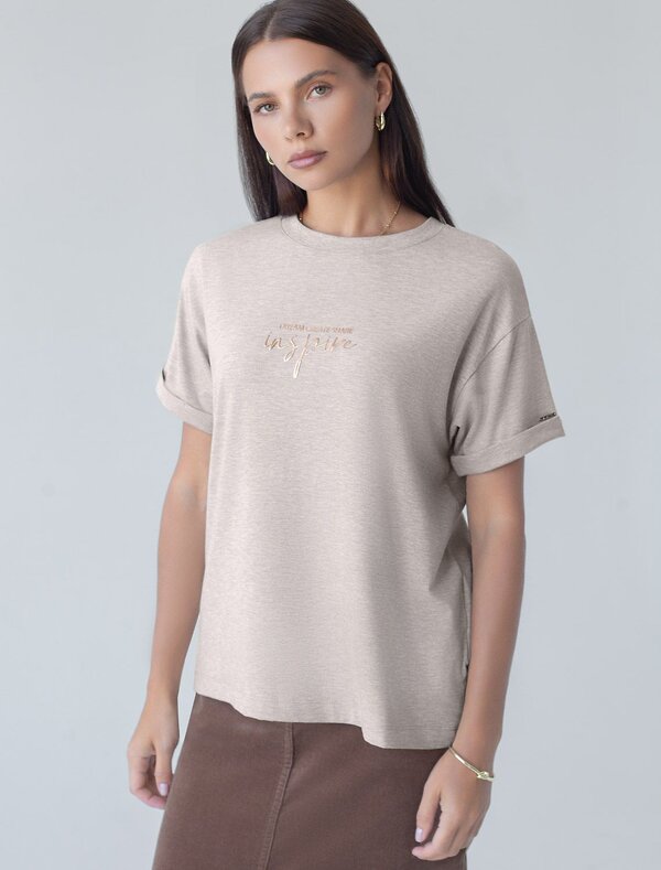 VILATTE Футболка 589704 D49.117 кофейный меланж_inspire