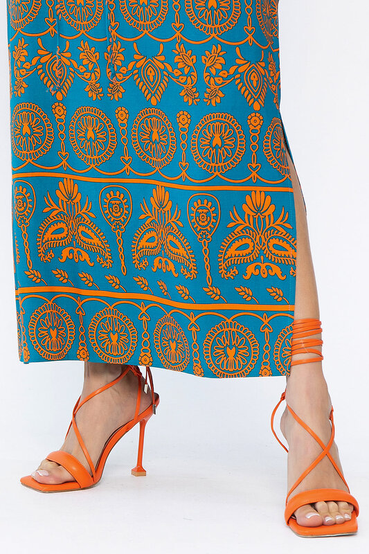 LT Collection Платье 589707 П15347-5М синий/оранжевый