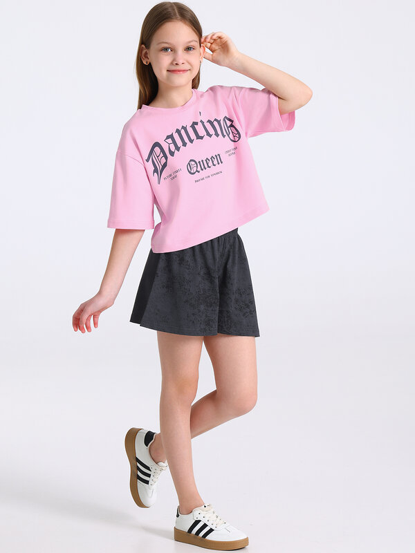 Апрель Комплект 589799 2ДФШ5853804н светло-розовый+варенка темно-серый / Королева танца