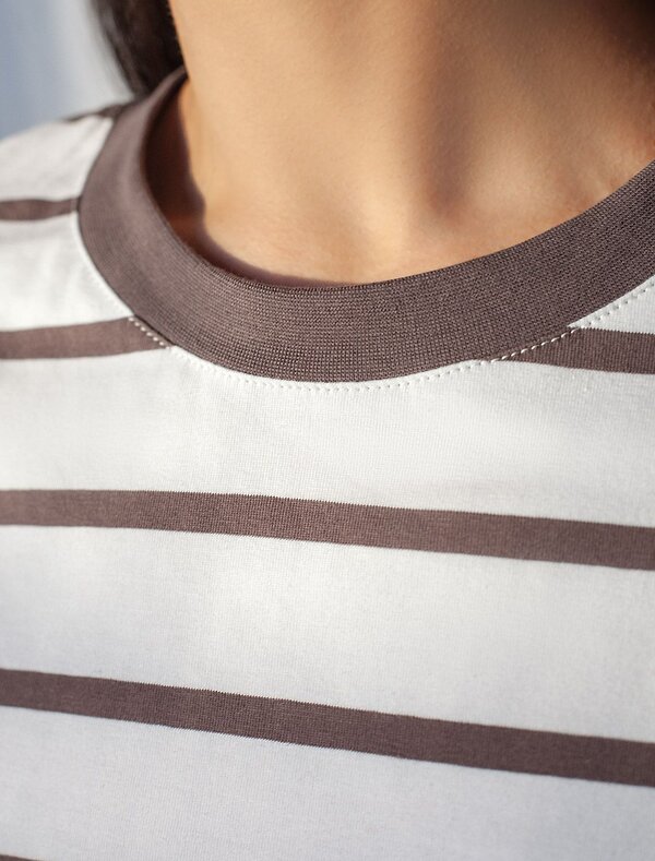 VILATTE Футболка 589802 D49.144 белый-кофе