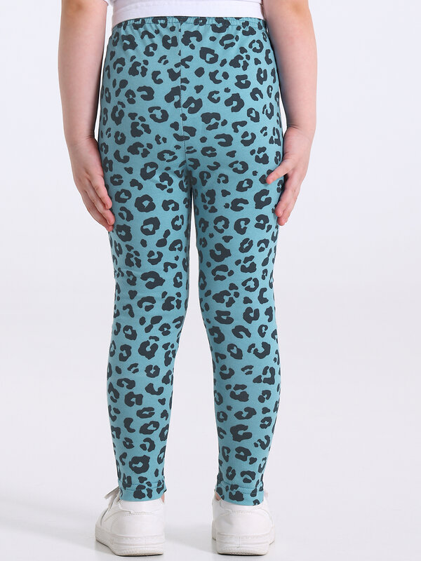Апрель Легинсы 590086 2ДРЛ5641001н котики аниме на розовом+темно-бирюзовый леопард на бирюзовом